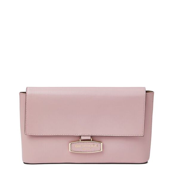 Bruno Magli Stella Leather Clutch Crossbody Pink